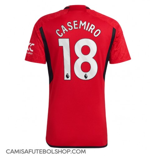 Camisa de time de futebol Manchester United Casemiro #18 Replicas 1º Equipamento 2023-24 Manga Curta